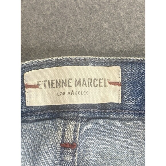 Etienne Marcel Wide Leg Trouser Mariner Nautical Gold Buttons Jeans sz 24 / 2 - Picture 2 of 10